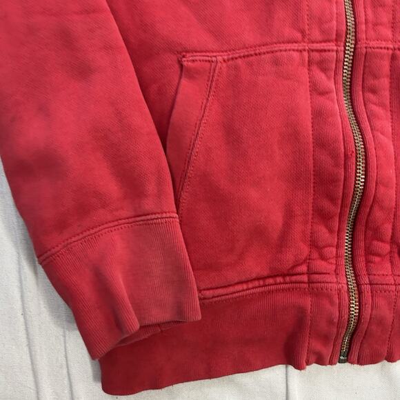 Vintage Polo Ralph Lauren Sweatshirt Hoodie Size Medium Red Full Zip Distress - Picture 2 of 11